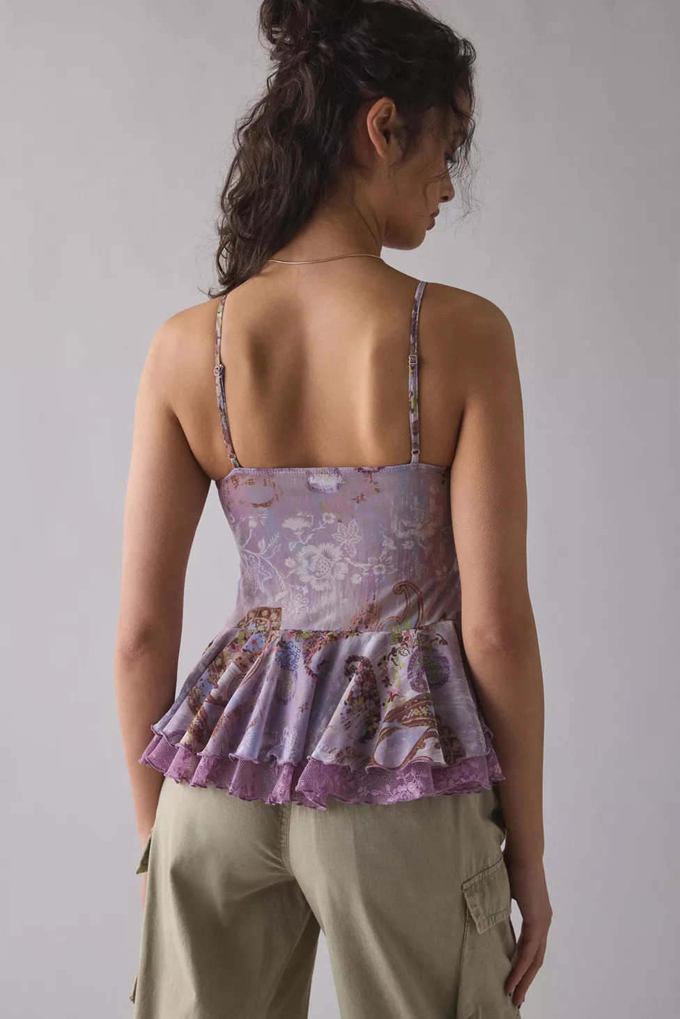 Kimchi Blue Ella Flyaway Ruffle Lace Trim Cami | Urban Outfitters (US and RoW)