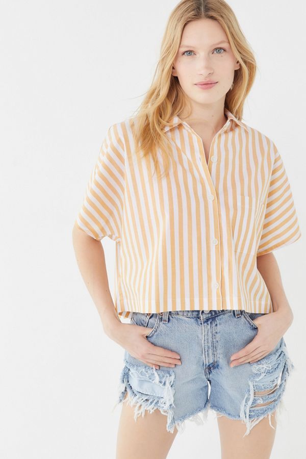 Urban Renewal Remnants Striped Boxy Cropped Top | Urban Outfitters (US and RoW)