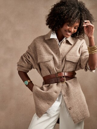 Oversized Italian Wool Shirt Jacket | Banana Republic (CA)