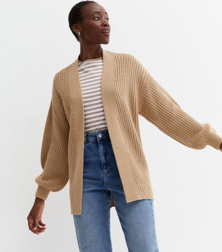 Tall Camel Knit Puff Sleeve Cardigan
						
						Add to Saved Items
						Remove from Saved Item... | New Look (UK)