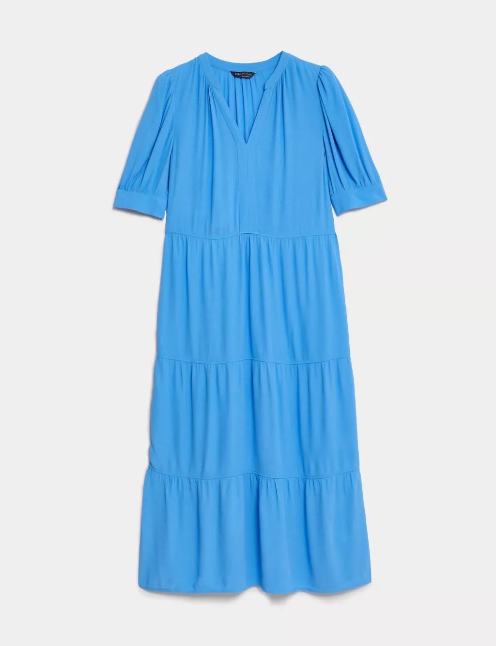 V-Neck Midi Relaxed Tiered Dress | Marks & Spencer (UK)
