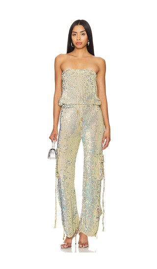 Hanalise Jumpsuit in White Clay Sequin Jumpsuit Dressy Jusmpsuit Outfit NYE Jumpsuit NYE 2025 | Revolve Clothing (Global)