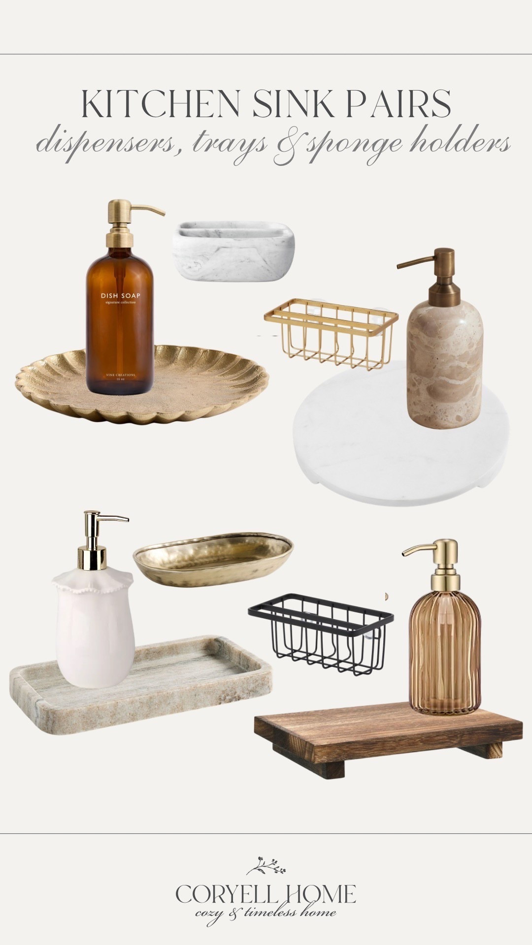 Kitchen sink pairs 🤍 Kitchen soap dispensers, trays, and sponge holders. Loving these combos for a pretty, easy, affordable kitchen refresh 🙌🏻

#LTKSeasonal #LTKHome