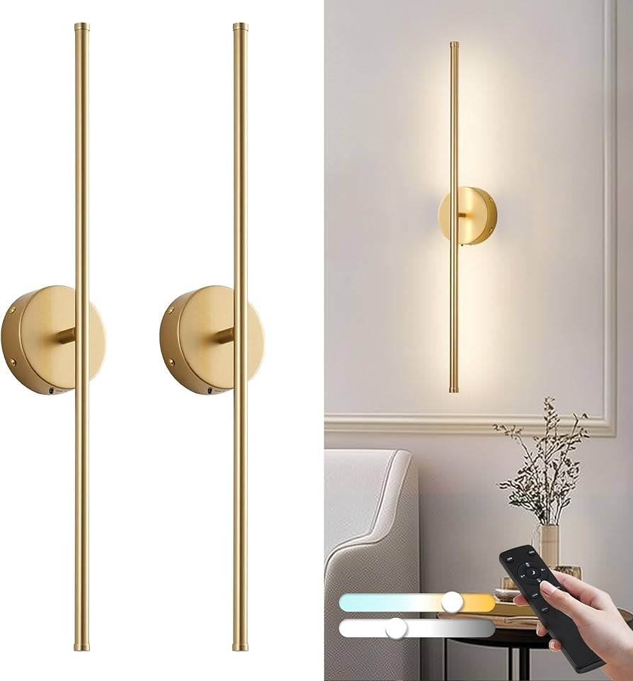 KARTOOSH Removable Battery Operated Wall Sconces with Remote Control 350°Rotate LED Wireless Wal... | Amazon (US)