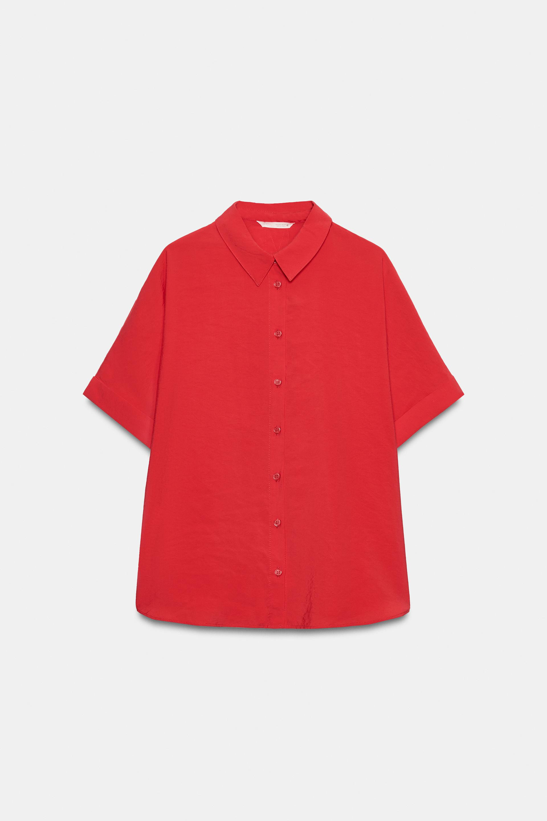 SHORT SLEEVE FLOWING SHIRT | Zara US