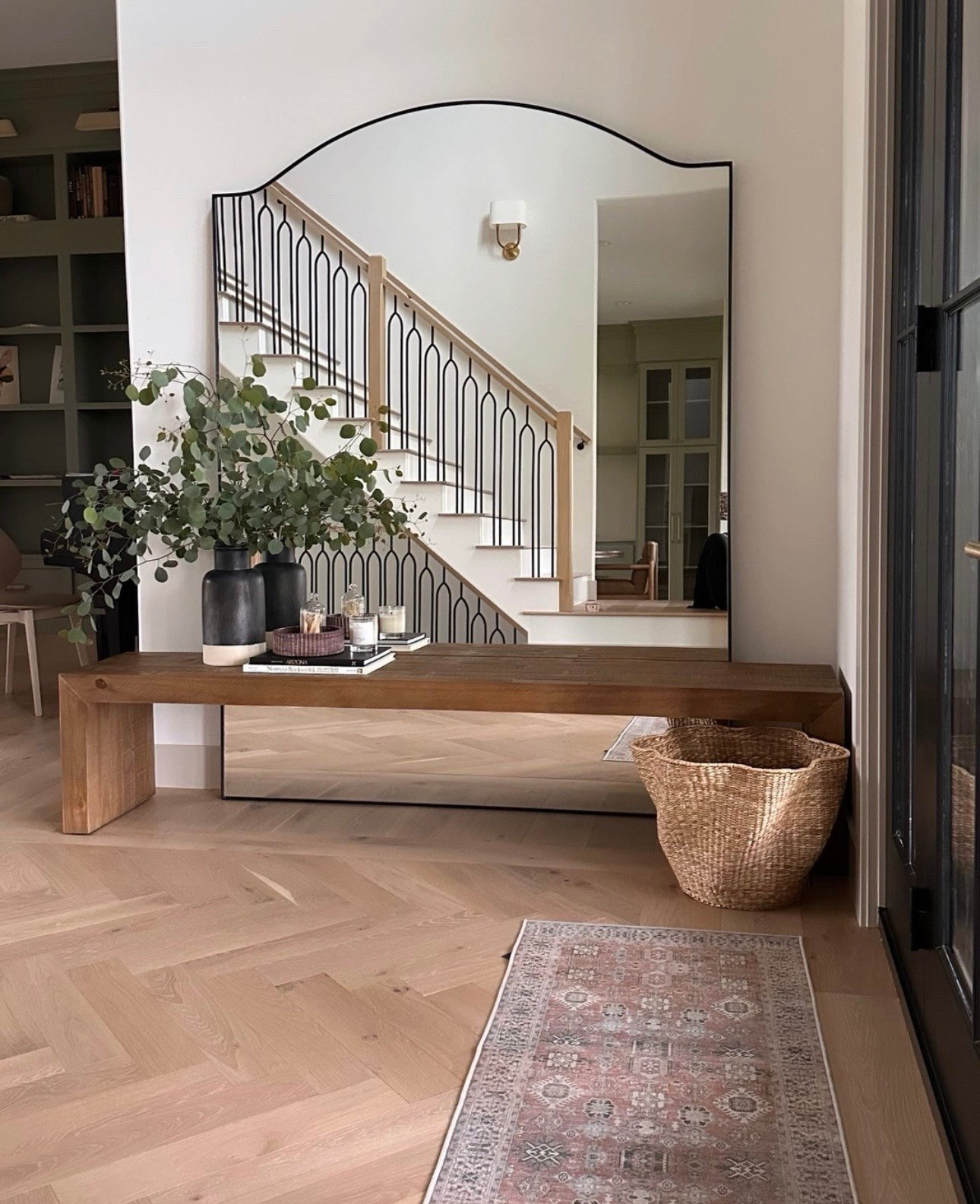 Entry way coming together. Bench linked through multiple options and sizes :) 