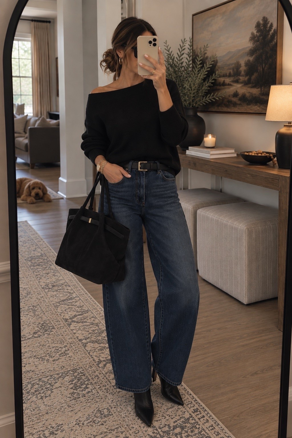 The Abercrombie barrel jeans are doing all the work in this one 🤎 Paired with a slightly off-the-shoulder black sweater, black ankle boots and a suede tote for an effortless fall outfit. Save this one for your next casual date night! #AbercrombieOutfit #BarrelJeans #FallStyle #FallDateNight #WomensFallFashion #LTKFall

#LTKSaleAlert #LTKSeasonal #LTKootd