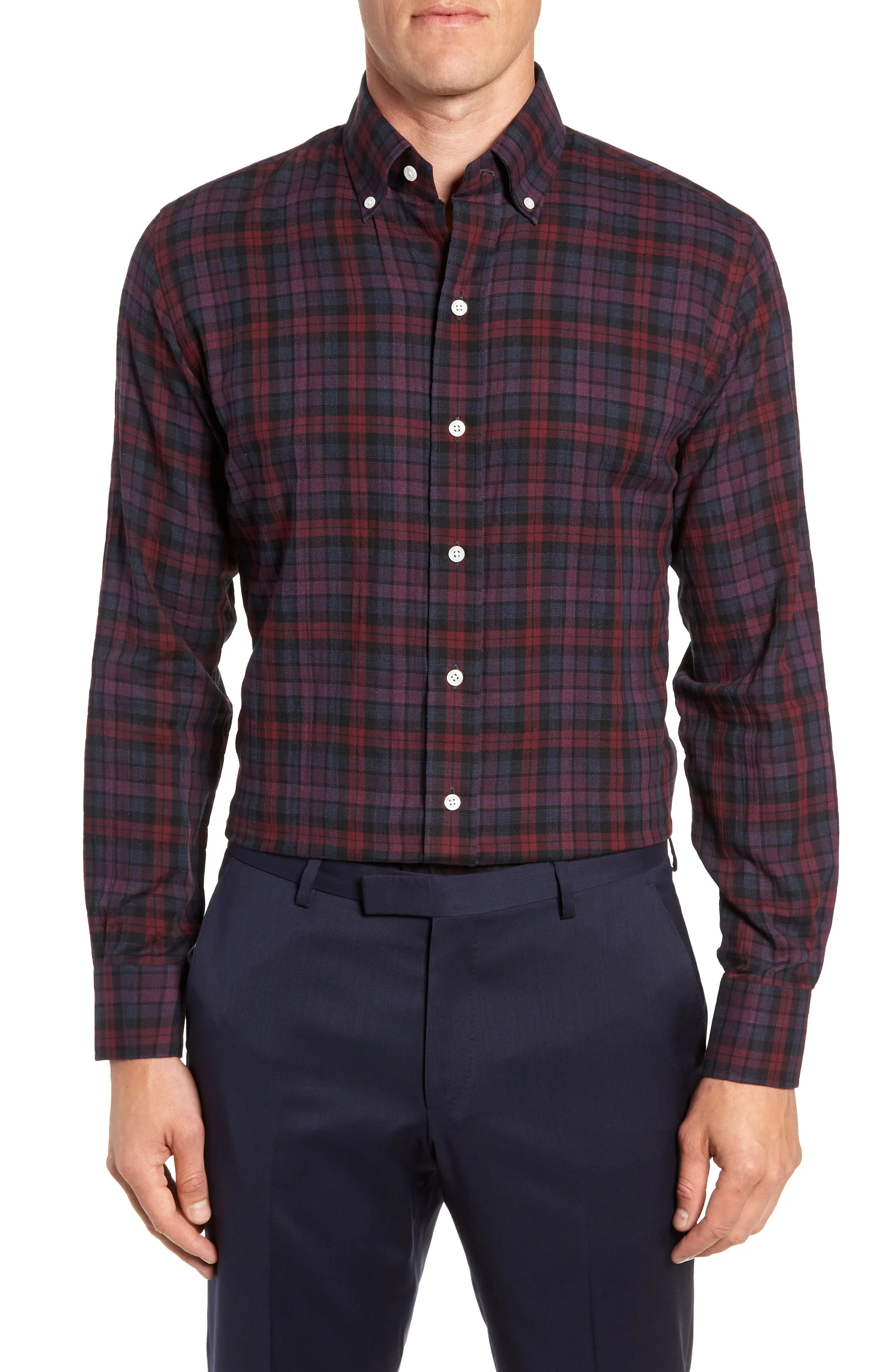 Ledbury Torello Trim Fit Plaid Dress Shirt | Nordstrom