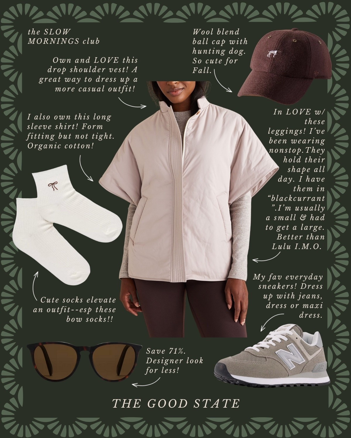 This collection is for the ladies who embrace the slowed down rhythms of a crisp Autumn morning. For those who romanticize the golden light streaming through the window and the aroma of freshly brewed coffee filling the air. This is for the ladies who linger a little longer under a warm blanket and who delight in matching pajama sets layered with cozy knit socks. For the ones who collect allllll the coffee mugs—seasonal ones especially🍂 This collection is for those who settle into the stillness of watching Autumn leaves swirl through the chilly air and love a good morning stroll to start the day. This is for those who are slowing down—even if just internally—in whatever season of life they find themselves in. This is for you☀️

#amazonfashion #founditonamazonfashion #amazonmusthaves #amazon #ltk #ltkstyletip #ltkunder50 #ltksalealert #farmersmarket #slowliving #romantizeyourlife #slowlifestyle #intentionalliving #slowmorning #fallfashion #falloutfit #autumn #fallseason #cozyautumn

Haven well within, Amazon, Amazon prime big deal, days, print, fresh, slow morning, romanticize your life, cozy outfit, fall outfit, autumn, outfit, pajama, matching pajamas, Tuckernuck, Anthropologie, quince, vest, leggings, Amazon home, prime days, Ball, cap, slippers, Christmas gift, guide, Christmas gift, ideas, gifts for her, French press, Williams Sonoma, stocking stuffers

#LTKFindsUnder100 #LTKFindsUnder50 #LTKStyleTip