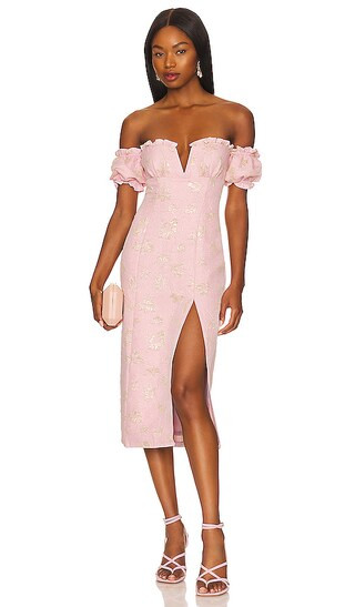 Solandia Midi Dress in Purple Shimmer | Revolve Clothing (Global)