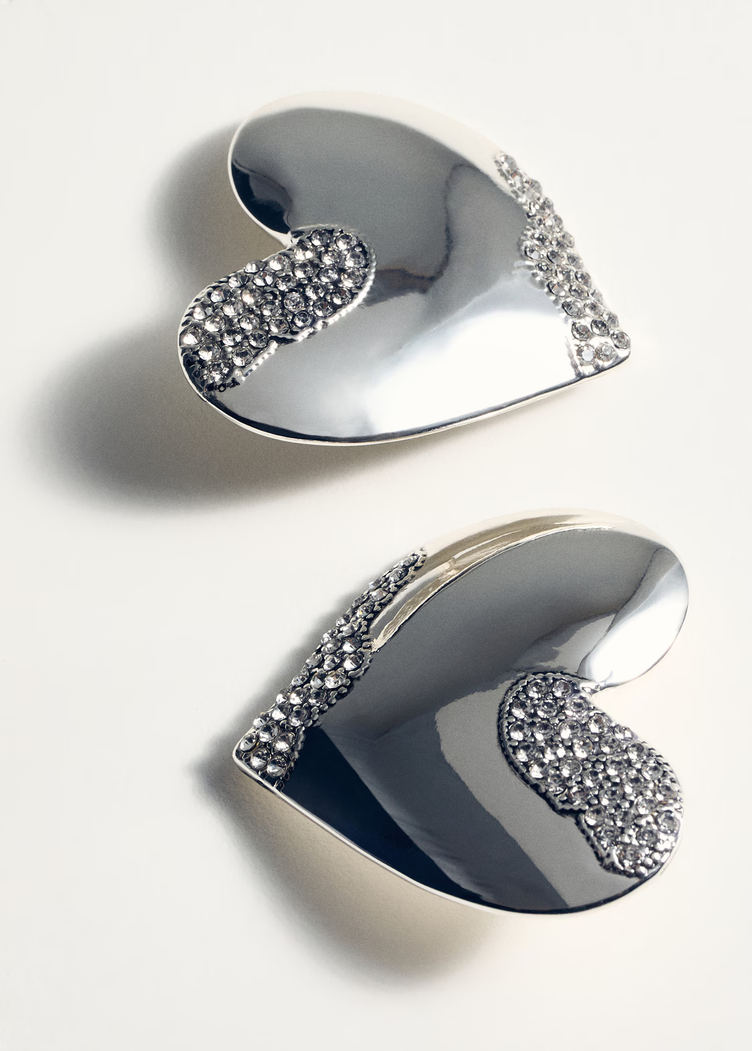 Rhinestone heart earrings - Women | MANGO USA | Mango (US/MX/AU)