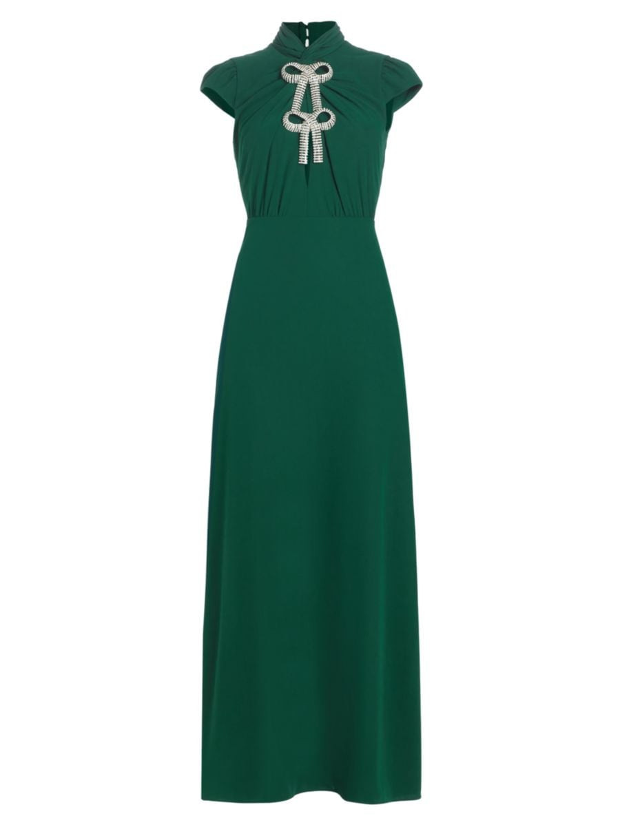 Stretch Crepe Bow Maxi Dress ~ Holiday Party Dress #LTKHoliday #LTKparties #LTKwedding #LTKSeasonal | Saks Fifth Avenue