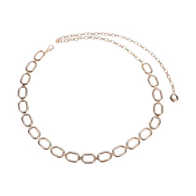 Unique Bargains Women's Oval Waist Chain Gold Tone 1 Pc | Target