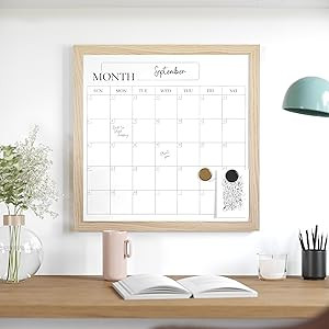 Martha Stewart Everette Magnetic Monthly Calendar Dry Erase Board with Included Dry Erase Marker ... | Amazon (US)