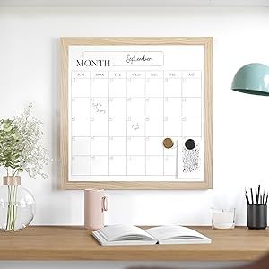 Martha Stewart Everette Magnetic Monthly Calendar Dry Erase Board with Included Dry Erase Marker ... | Amazon (US)