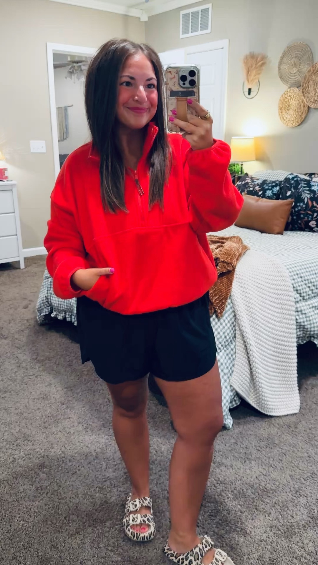 This red quarter zip is the perfect pop of color! ❤️ Comfy, lightweight, and so cute for casual days! ✨


sandals: fit true to size // wearing a 5
shorts: fit true to size // wearing a large
quarter zip: fits true to size // wearing a large 

 #LTKootd #LTKMidsize