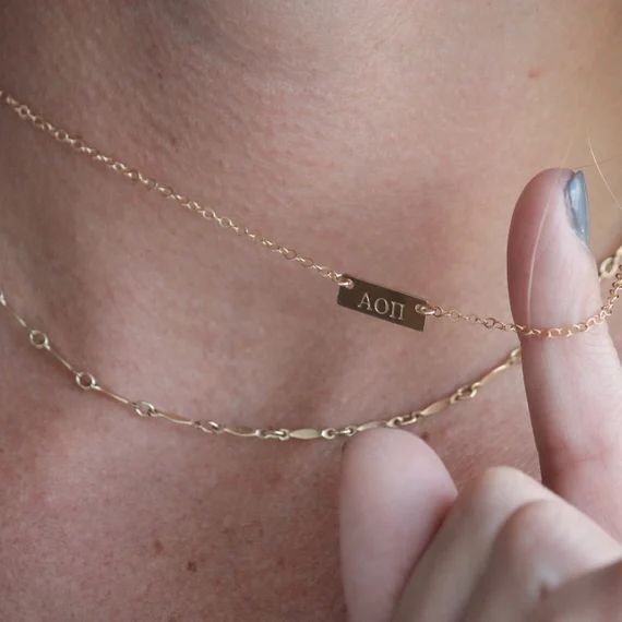 SORORITY TAG Necklace  14k Gold Filled Jewelry  Sorority | Etsy | Etsy (US)