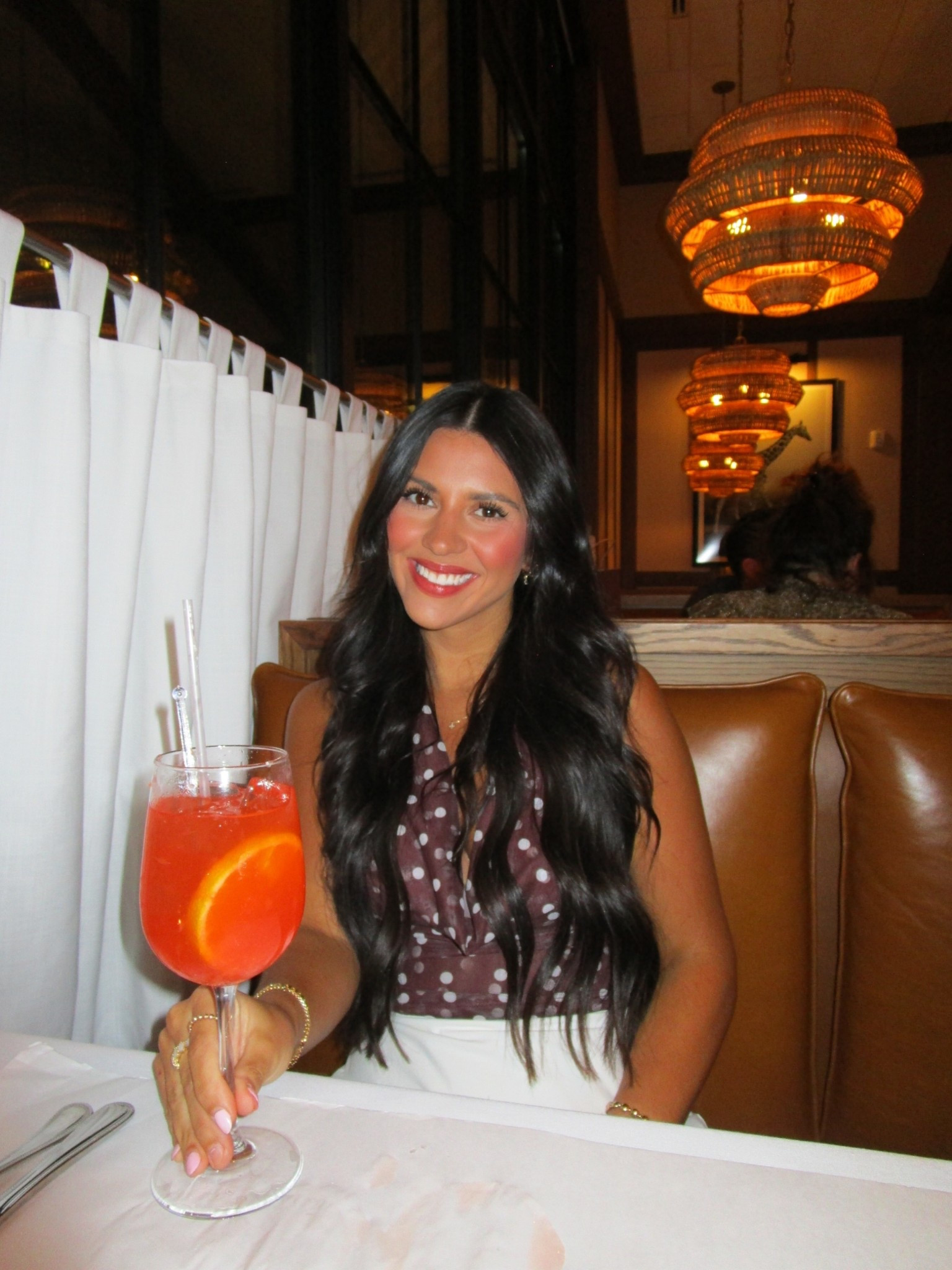 loving all things polka dots right now 🤎 wearing the xs top and size 2 skirt 