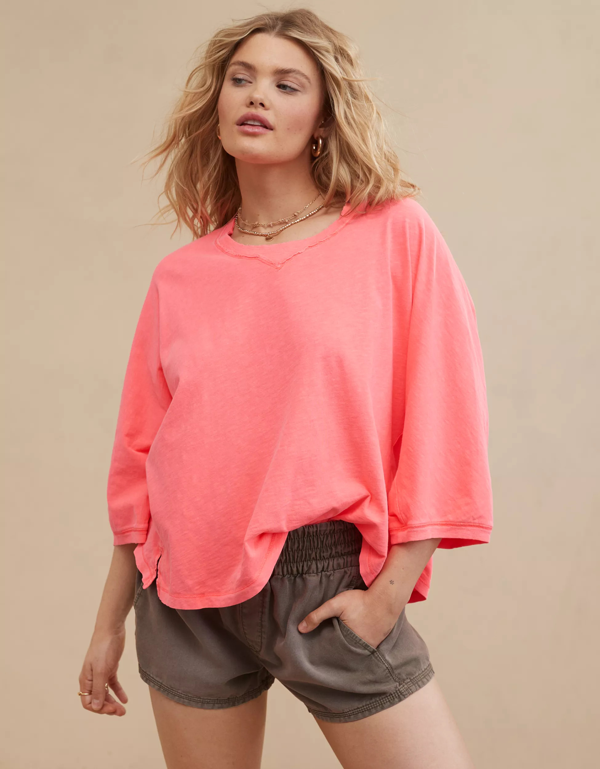 Aerie Summer House Slouchy Oversized T-Shirt | Aerie