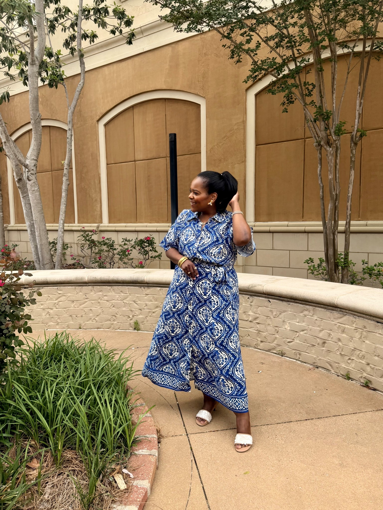 You’re going to want to add my #ootd to your cart 🛒 ASAP! This tie belt shirtdress from H&M is $30 and comes in other prints! So cooling and soft to the skin - perfect for warm Spring weather! ☀️ 

#LTKWorkwear #LTKgrwm #LTKootd