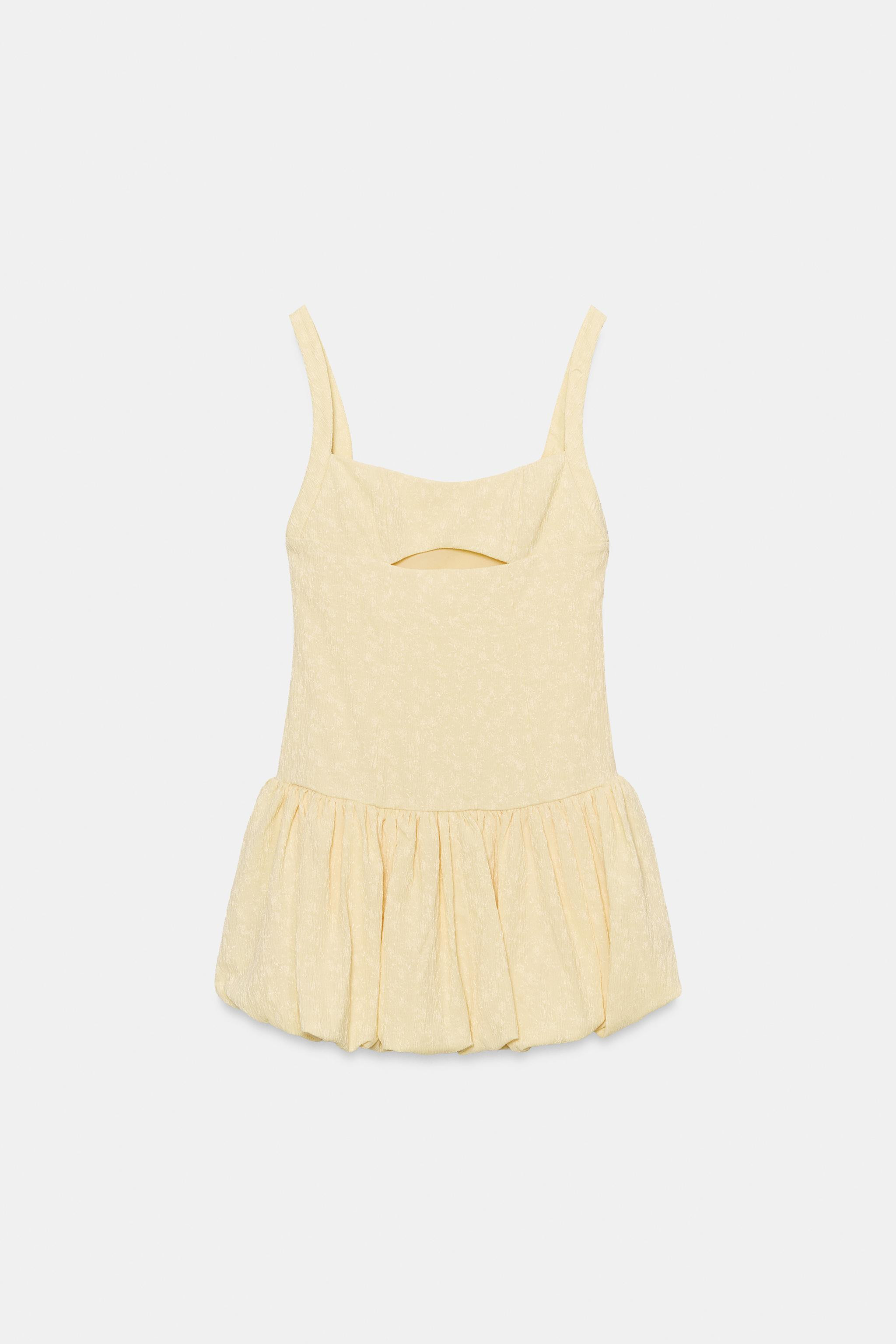 TEXTURED BALLOON MINI DRESS | Zara US