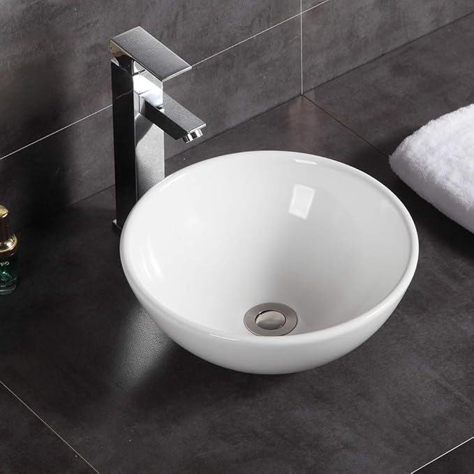 Modern Round Countertop Basin Sink Ceramic Vessel Bowl Washbasin for Lavatory Bathroom 320 x 320 ... | Amazon (UK)