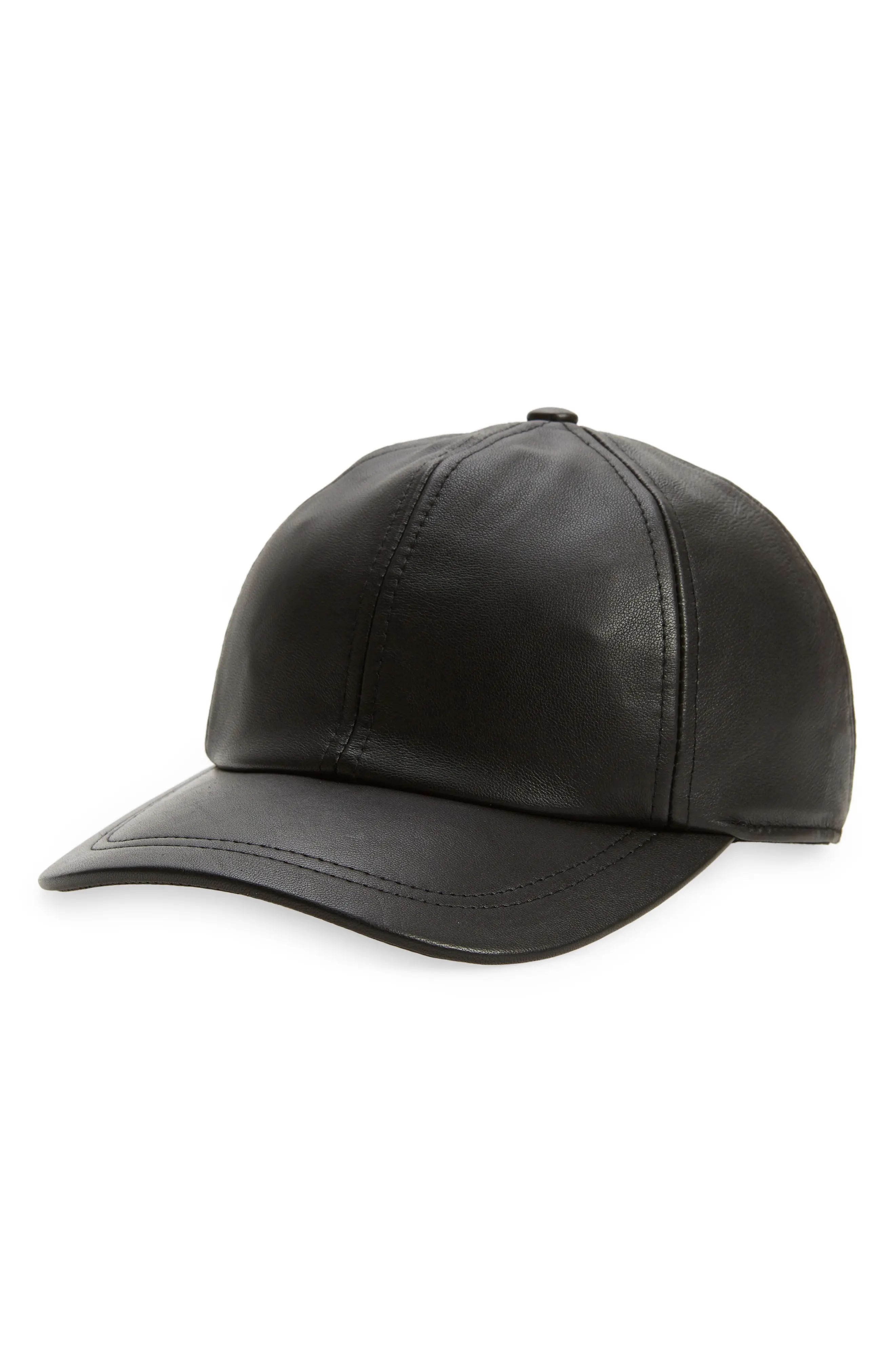 LITA by Ciara Leather Baseball Cap in Black at Nordstrom | Nordstrom