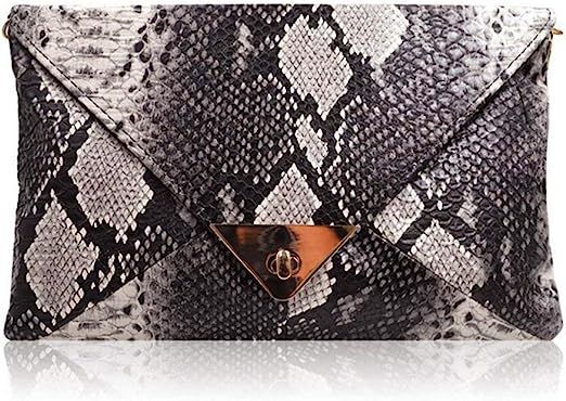 HYLong Women's Fashion Retro Snake Skin Envelope Bag Clutch Purse Evening Bag | Amazon (US)