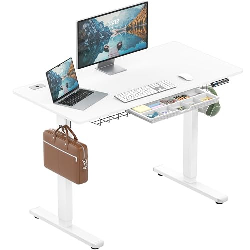 SHW 48-Inch Electric Height Adjustable Standing Desk with Drawer, Memory Preset and Cable Managem... | Amazon (US)