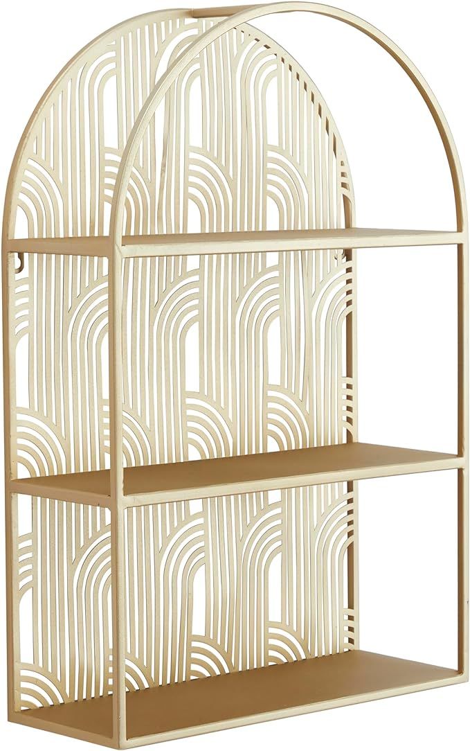 CosmoLiving by Cosmopolitan Metal Arched 3 Shelf Wall Shelf, 16" x 6" x 24", Gold | Amazon (US)