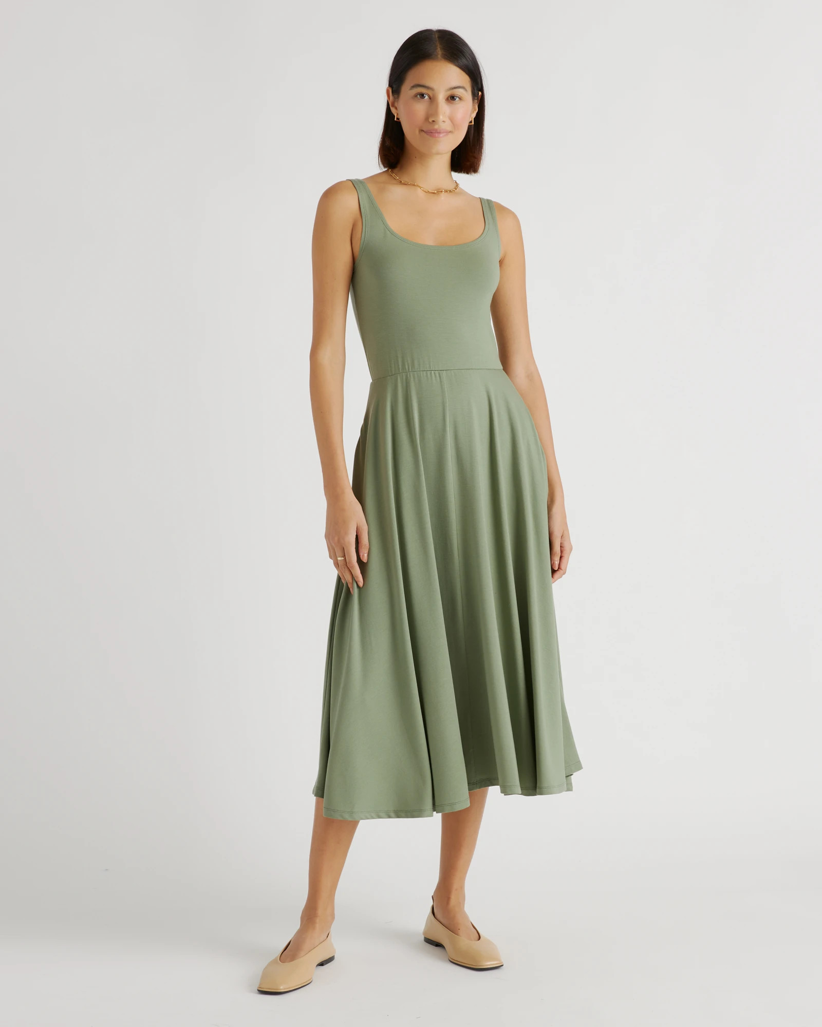 Tencel Jersey Fit & Flare Dress | Quince