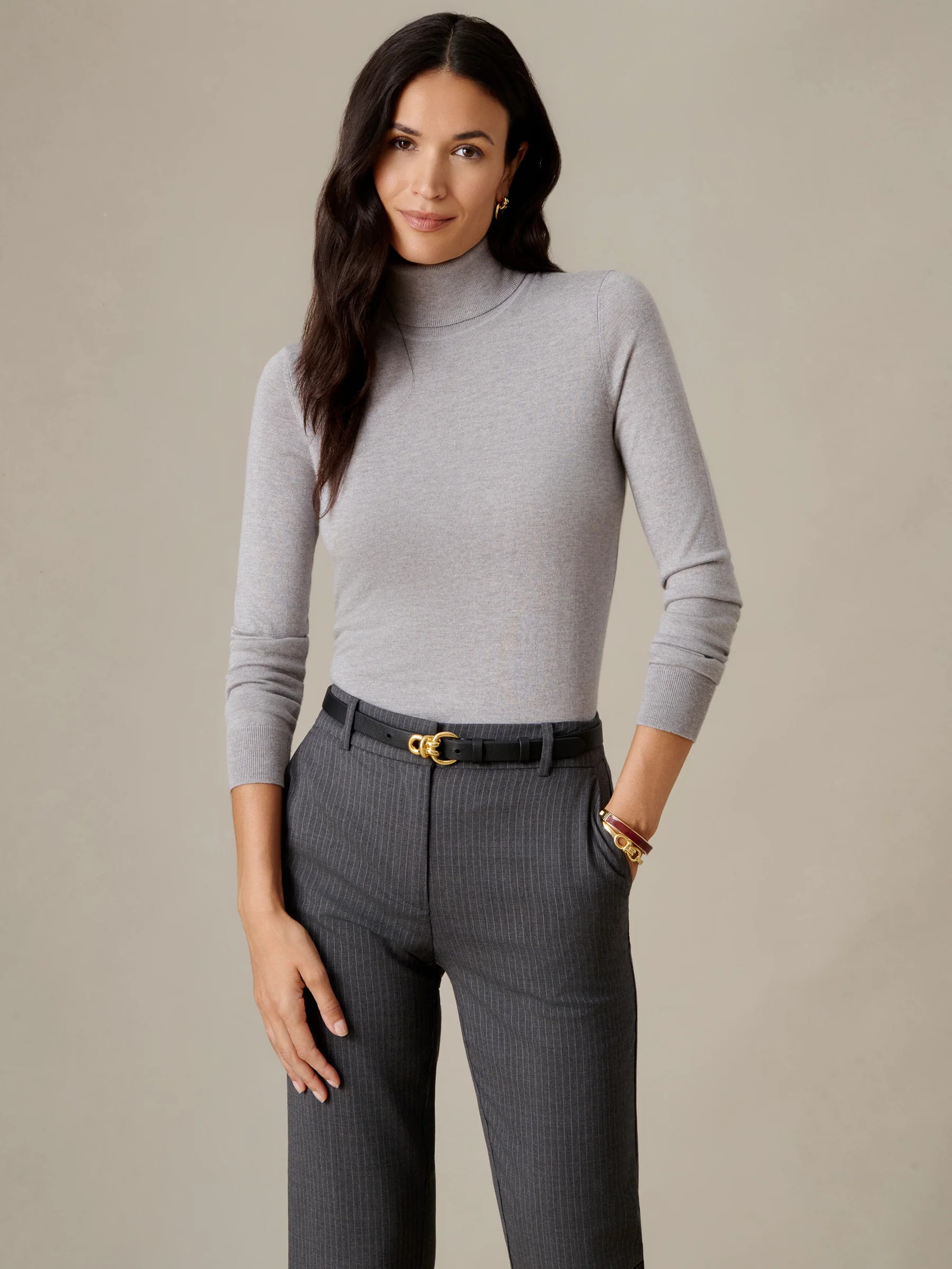 H_Slate Solid Camille Silk Blend Turtleneck | Women's Sweaters | J.... | J.McLaughlin