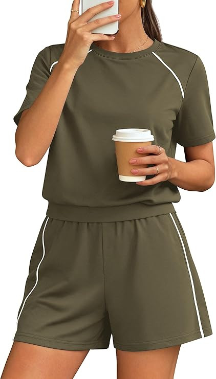 PRETTYGARDEN Sweatsuits Women 2 Piece Outfit 2026 Summer Lounge Shorts Sets Matching Spring Trave... | Amazon (US)