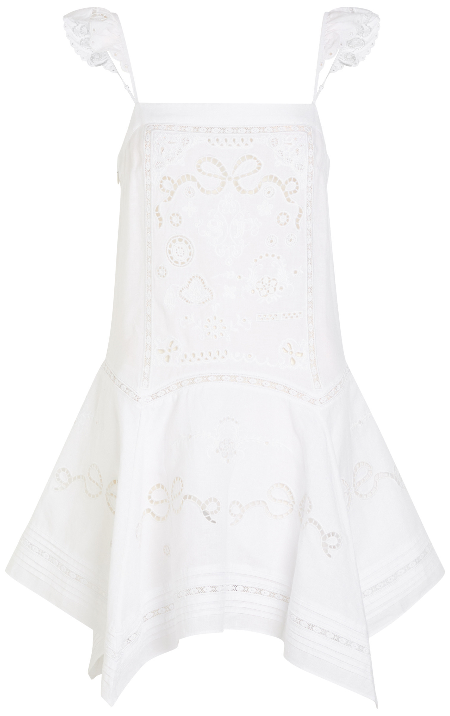 Embroidered linen-blend mini dress | Harvey Nichols