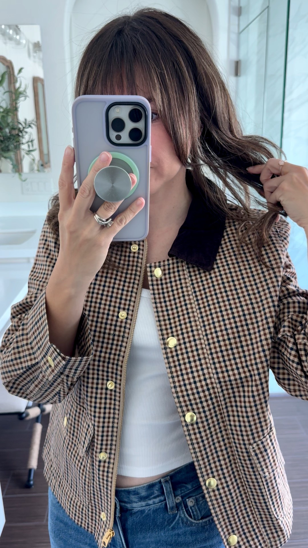 Petite friendly fall plaid jacket xs regular 
Jeans 25 petite 


#LTKPetite #LTKStyleTip