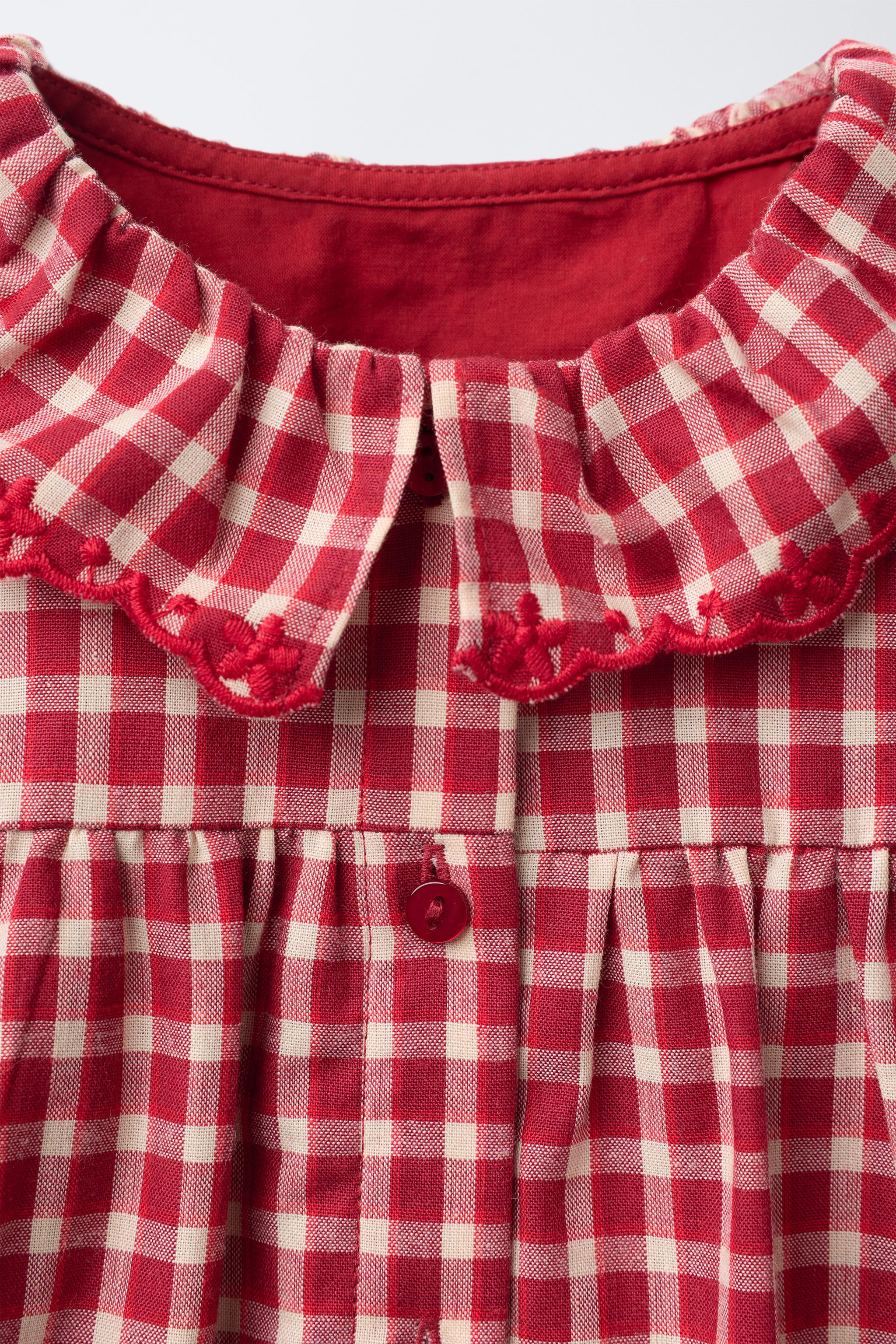 PLAID DRESS AND PANTIES WITH EMBROIDERED DETAIL | Zara US