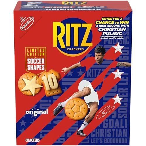 RITZ Soccer Shapes Original Crackers, Snacks for Kids and Adults, Party Snacks, Limited Edition, 12.3 oz | Amazon (US)