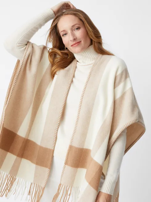 Leti Wool Wrap in Plaid | J.McLaughlin