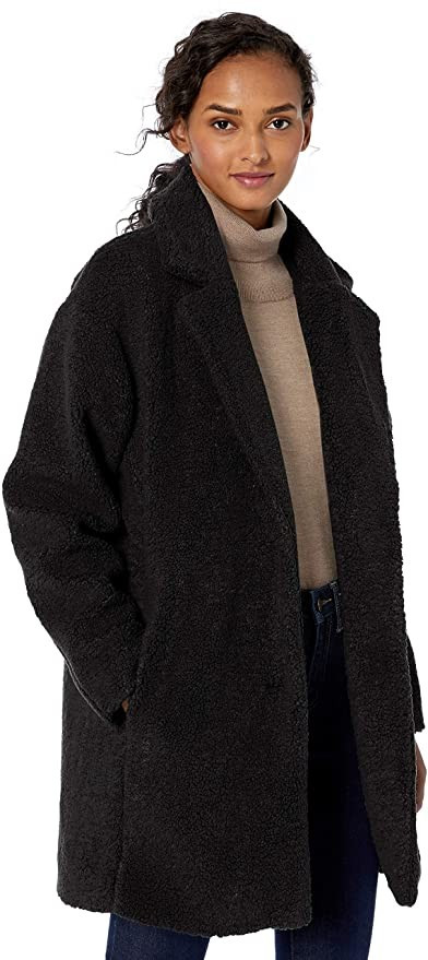 Daily Ritual Women's Teddy Bear Fleece Oversized-Fit Lapel Coat | Amazon (US)
