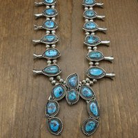 sterling Silver & Turquoise Squash Blossom Necklace By Tony Garcia | Etsy (US)