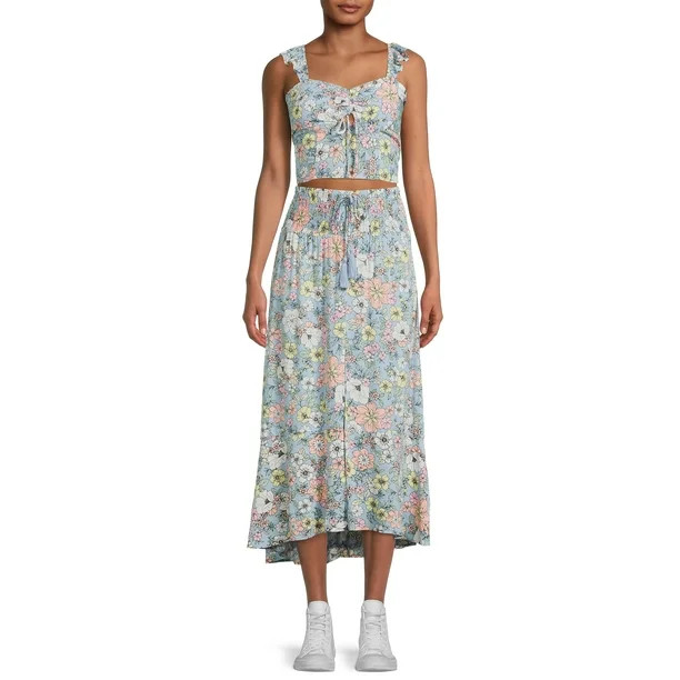 No Boundaries Juniors Maxi Skirt Set - Walmart.com | Walmart (US)