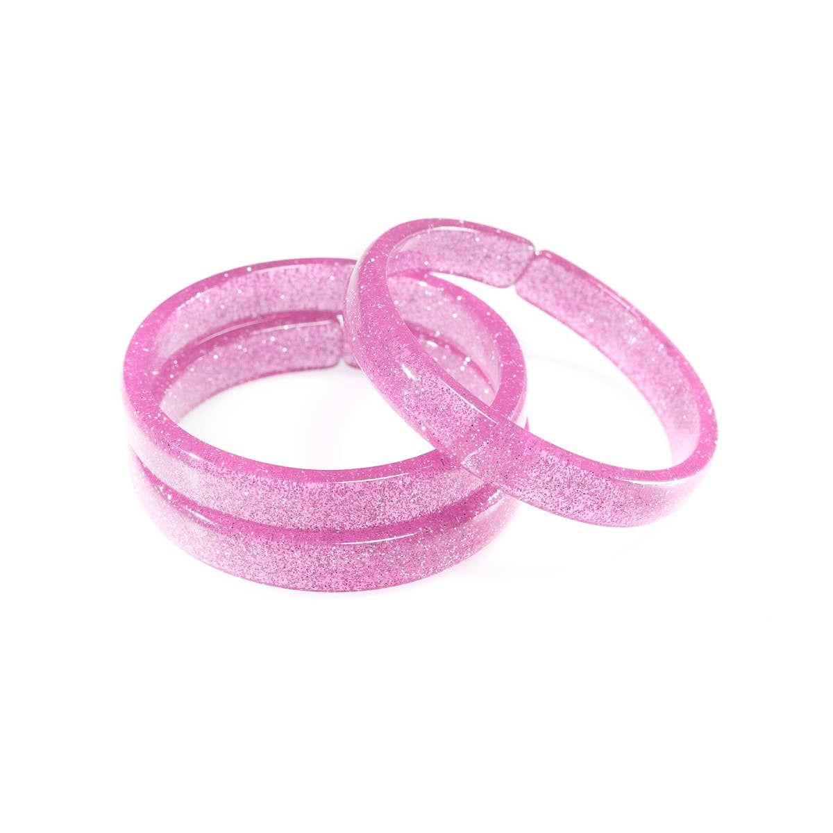 Lilac Glitter Acrylic Bracelet Set | Loozieloo