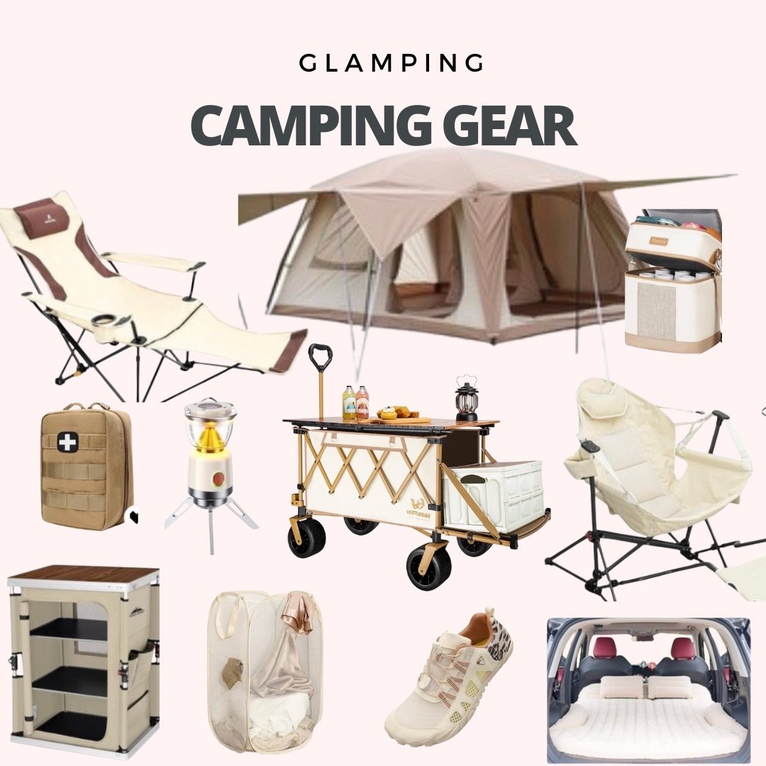 When camping feels homey, it makes everything better. This glamping aesthetic camping gear is practical & pretty for camping with travel chairs, water shoes, collapsible table, & pop up hamper (tip:buy 2, 1 for laundry, 1 for trash can)

Camping gear
Aesthetic camping
Glamping
Tent
Folding chair
Camp chair
Air mattress 
Beige cooler
Folding wagonn

#LTKFindsUnder100 #LTKFamily #LTKTravel
