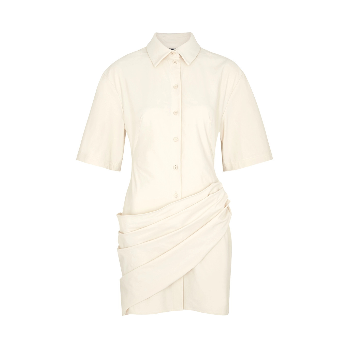 Jacquemus La Robe Camisa Cut-out Draped Mini Dress, Dress, Ivory - 8 | Harvey Nichols (Global)