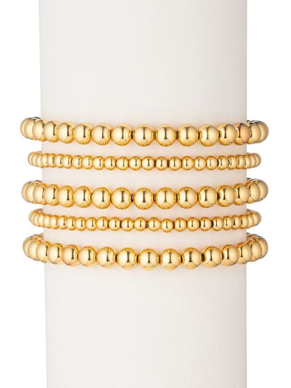 Luxe 4-Piece Emma 18K Goldplated Beaded Bracelet Set | Saks Fifth Avenue OFF 5TH