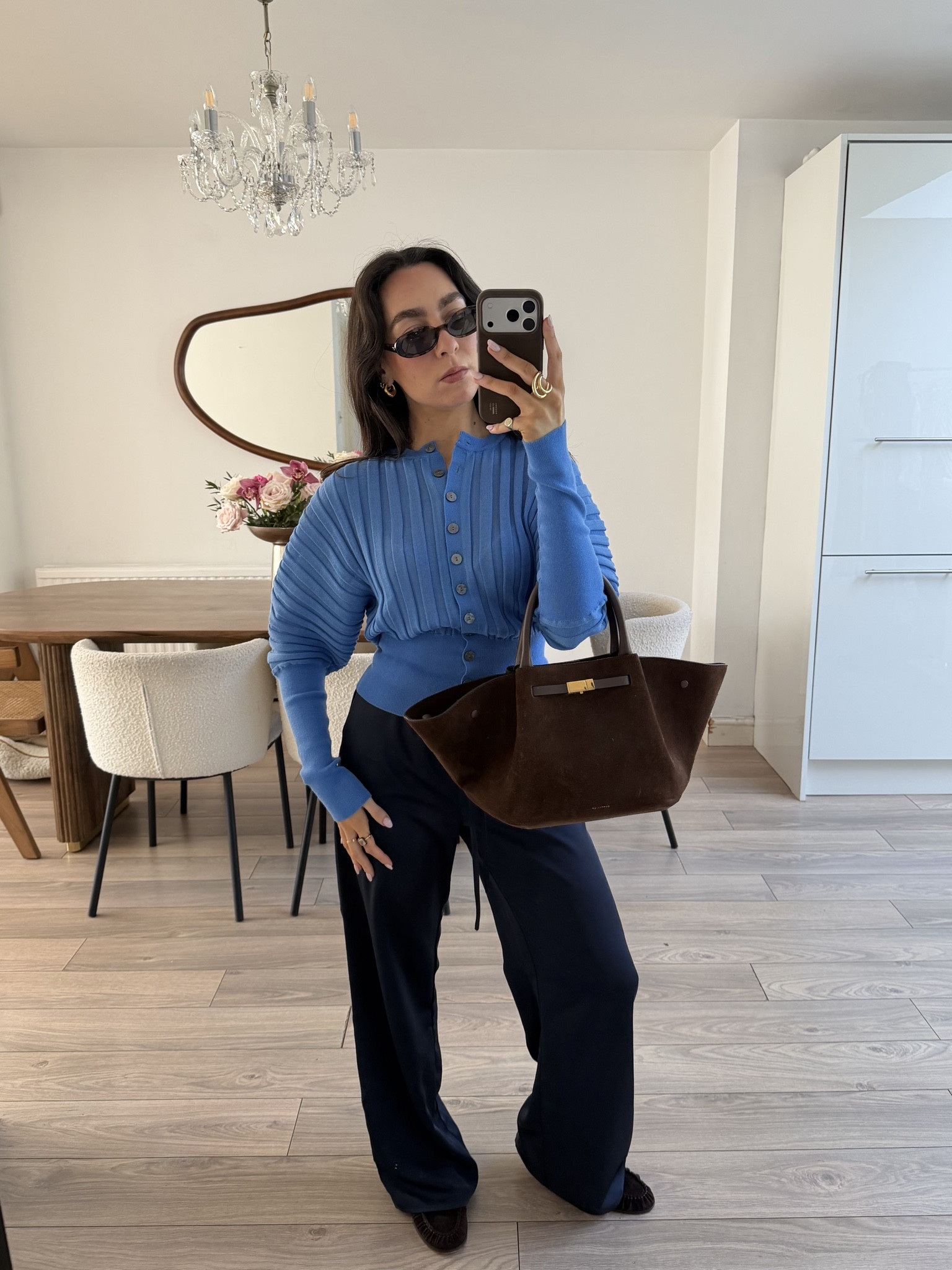 Zara cardigan, pretty lavish satin trousers, spring outfit, demellier bag, brown suede, le specs sunglasses, oval sunglasses, 90s sunglasses 

#LTKpetite #LTKspring #LTKuk