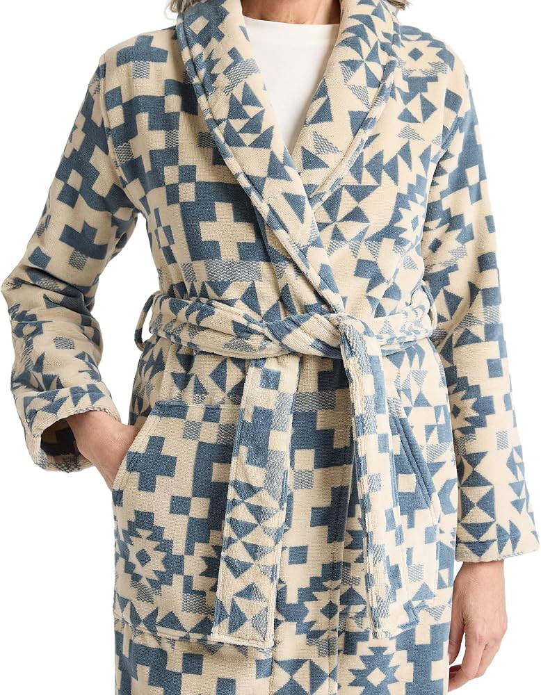 Pendleton Women's Robe, 100% Cotton Plush Terry Bathrobe, 44\u201d Length with Adjustable Tie, 2 ... | Amazon (US)
