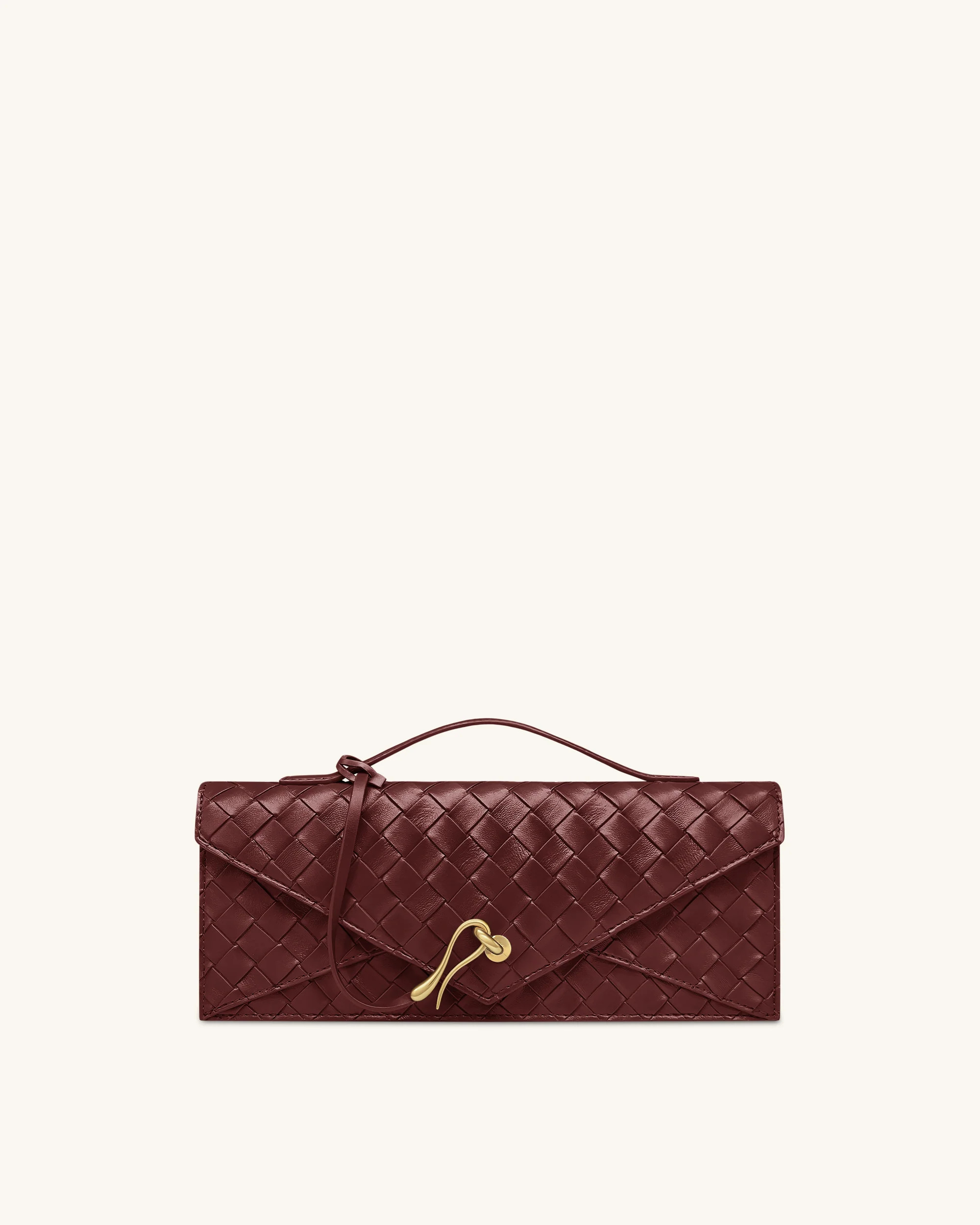 Celeste Woven Textured Envelope Top Handle Bag - Burgundy | JW PEI US