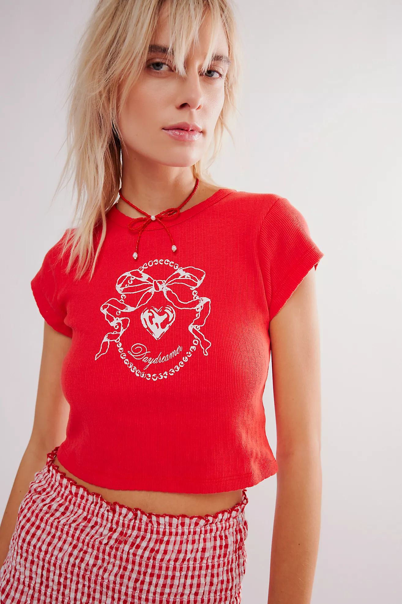 Daydreamer Bow Pointelle Tee | Free People (Global - UK&FR Excluded)