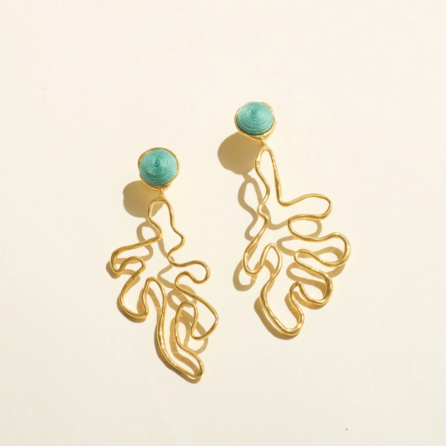 Abrielle Drop Earrings Turquoise Gold | Mignonne Gavigan